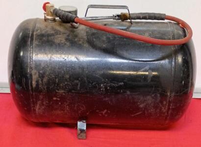 5 Gallon Portable Steel Air Tank, 125 PSI Max, Gauge and Hose, Black, Carry Handle