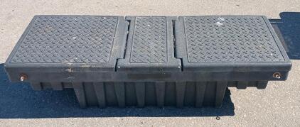 Large 3-Lid Heavy-Duty Polyethylene Lockable Utility Storage Box, Approx. 72"x26"x22"