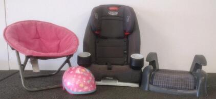Graco High-Back Booster Seat & Cosco Backless Booster (Dorel USA, 30&ndash;100 lbs, Gray, Used)