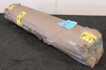 Blue Rubber Floor Mat Roll, Approx. 25 ft x 4 ft, 1/4 in Thick, Smooth Surface, Damaged Packaging