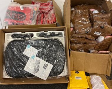 Vibration Exercise Machine, Plush Animal Headbands, Decorative Flags, Sacha White Gloves &ndash; Bulk Lot