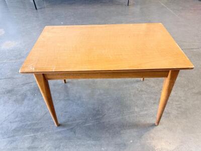 Mid-Century Modern Rectangular Wood Side Table, Tapered Legs, 30x18x20"