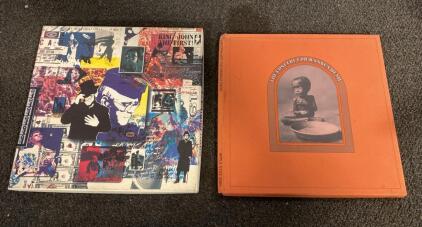 Elton John To Be Continued 4-CD MCA Box Set + Concert for Bangladesh Apple 3LP STCX 3385 Booklet and Record