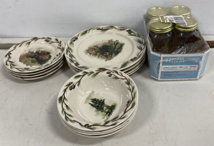 Elk Plates Kitchen Set And 1-Pint Canning Jars