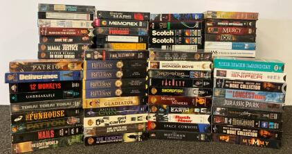 Huge VHS Collection - 100 Tapes, Mixed Commercial & Home Recorded, Action/Drama/Sci-Fi Classics, NTSC