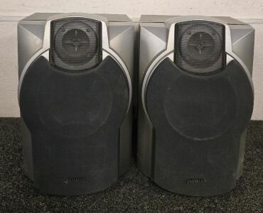 Aiwa SX-WNA888 Bookshelf Speakers, 2-Way Stereo, 6 Ohm, 50W, Silver, Pair, Lot E991126