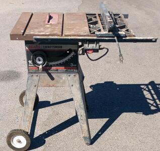 Craftsman 10" Table Saw Model 113.298842, 3HP, Belt Drive, Cast Iron Table, Serial 73426-PM2670