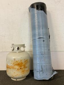 Propane Cylinder Tank DOT-4BA240 20 lb / 4.7 gal & Rolled Roofing Material 36 ft x 3 ft Gray/Black