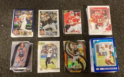 Multi-Sport Sports Card Lot &ndash; 2022-24 Rookie, Insert & Parallel, Mahomes, Jeudy, Prizm/Select (80+) Cards