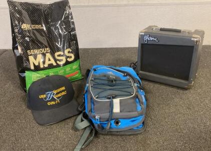 Esteban G-10 Small Guitar Practice Amplifier, 10-15W, 6.5" Speaker, AC Powered, Blue/Black ( Powers On ) High Sierra Pack - High Protein Muscle and Weight Gain Powder ( Unopened)