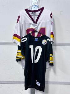 Vintage Champion NFL Pittsburgh Steelers Kordell Stewart #10 Jersey Size 40 Black Made in Mexico and Logo Athletic XL Washington Redskins Dana Stubblefield #94 NFL Replica Jersey White Burgundy
