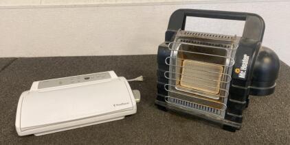 FoodSaver FM2000 Vacuum Sealer (Powers On) & Mr. Heater Buddy MH9BX 9,000 BTU Portable Propane Heater Combo (Unable to Test)