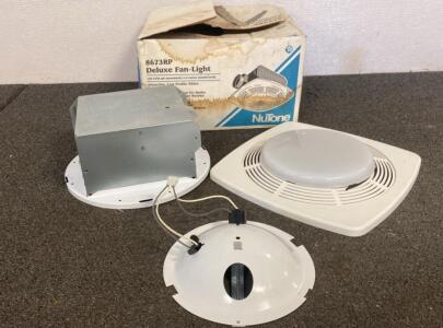 NuTone 8673RP Deluxe Ceiling Fan-Light Combo, 50 CFM, 2.5 Sones, 9.25" Square- Unable To Test