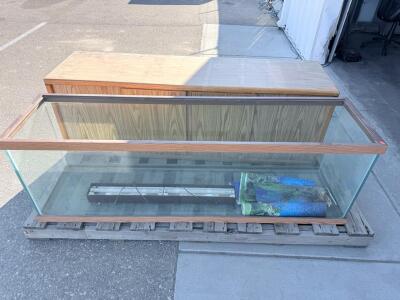 125 Gallon Glass Aquarium with Wood Stand, 72"x18"x22", Fluorescent Light, Backgrounds