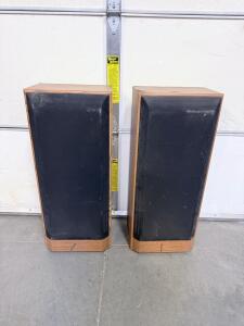 Pioneer Floor-Standing Speakers Pair, 3-Way, Vinyl Wood Finish, 36" Tall, Serial XT-05454351/53