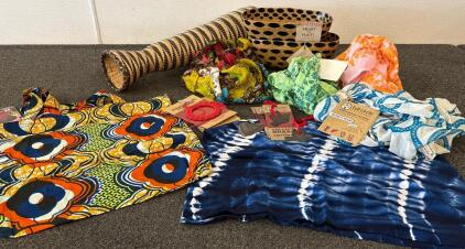 Handmade Artisan Decor & Accessories Lot: Scarves, Heart of Haiti Bowls, Basket, ornaments, Tote