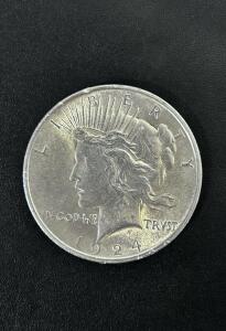 1924 Peace Dollar, U.S. Silver $1 Coin, 90% Silver, Anthony de Francisci Design