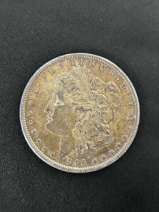 1896 Morgan Silver Dollar, U.S. Mint, 90% Silver, George T. Morgan Design, Circulated