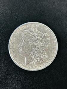 1886 Morgan Silver Dollar - Philadelphia Mint, 90% Silver, U.S. Coin, Lady Liberty, Eagle Reverse