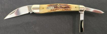 Case Stockman Folding Pocket Knife, 3-Blade, Jigged Bone Handle, Made in USA