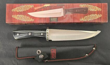 Sharps Cutlery Bowie Knife, 7" Stainless Blade, Resin Handle, Nylon Sheath, Boxed