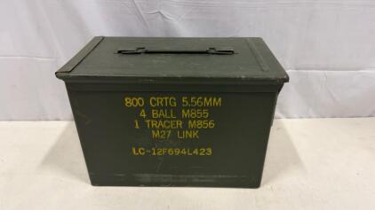 M2A1 Military Ammo Can, 800 Round 5.56mm Markings, Steel, Olive Drab, LC-12F694L423