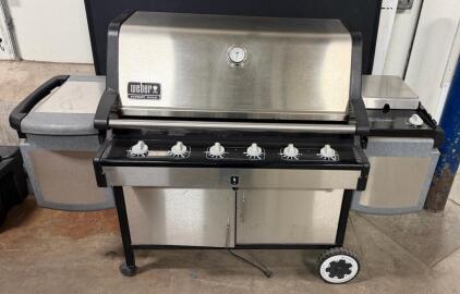Weber Summit Gold 6-Burner Propane Gas Grill with Side Burner, Stainless Steel, 693 sq in Cooking Area