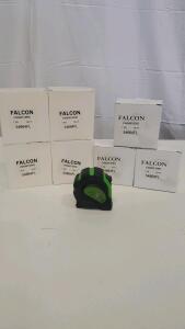 Falcon Tools 54664FL 16 ft Tape Measures, Standard Series, Lot of 7, Green/Black Cases