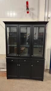 Ebony Hutch / China Cabinet 60"x19"x80" Glass Doors Canadian-Made, Item 356054.84