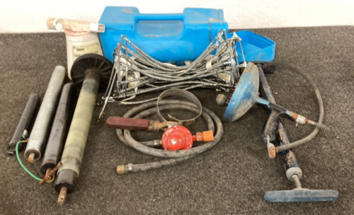 TIre Snow Cables/Drain Snake/Tire Pump/Assorted items