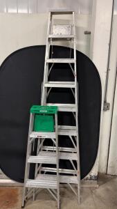 Werner 354 4 ft Aluminum Step Ladder, Type II 225 lb Duty, Tool Tray, ANSI OSHA, 2008