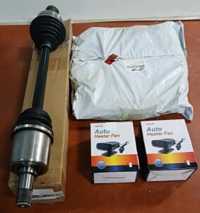 CV Axle Shaft 664224 w/ 2 Auto Heater Fans SGD-580 (150W), 2 BMX 16x1.75 Tire/Tube Sets