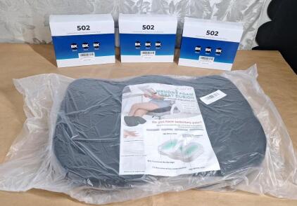 (1) Memory Foam Seat Cushion & (3) 3-Packs Of 502 Compatible Black Ink Bottles For Epson EcoTank Printers