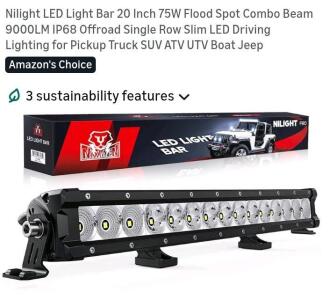 Nilight LED Light Bar 20 Inch 75W Flood Spot Combo Beam 9000LM IP68 Offroad Single Row Slim LED Driving Lighting for Pickup Truck SUV ATV UTV Boat Jeep, Hockey Passer Rebounder,Heavy Duty Hockey Training Equipment,Hockeys Training Aids for Improves Passin