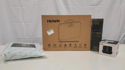 HIBWN Fireproof Document Box, Waterproof & Secure Organizer, 15"x11"x3.5", Black, Combo Lock and More