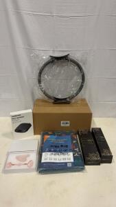 Multipurpose Mixed Lot: Insmart Mug Warmer, Belisimo Brushes, Qaavey Rug, Jade Roller, Pilates Ring