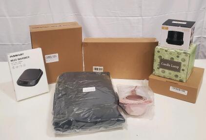Mixed Lot INSMART Mug Warmer, X7 Vacuum Sealer, Candle Lamp, Curtain, Organizer, Cups, NEW