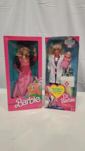 Rare Dr. Barbie 11160 1996 & Russian Barbie 9794 1990, Dolls of the World, Mattel, NRFB, Mint