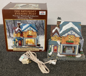 Norman Rockwell Collection "Freedom From Want" - Hand-Painted Porcelain House