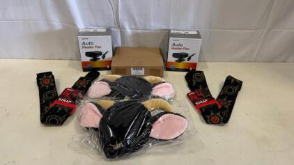 D'Addario Sun/Moon Strap, SGD-580 150W Car Heater Fan, Pool Pillow, Plush Ear Hat Lot