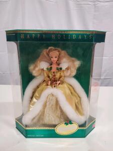 1994 Barbie Happy Holidays Special Edition Collector Doll, Gold Gown, Boxed, Mattel 12631