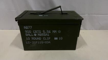 Military M2A1 Ammo Can, 5.56mm, 900 Round, Lake City LC-21F115-034, Steel, Olive Drab