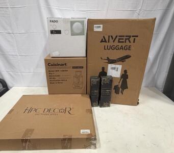 AIVERT Nobl 22"x14"x9" Carry-On Luggage, Black, Hardshell Spinner w/ Phone Stand, BOFX9M1499, Cuisinart Food Processor & More