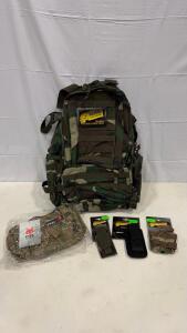 Voodoo Tactical Tobago Cargo Pack Camo Backpack w/ Mag Pouches Fox & Voodoo MOLLE Lot