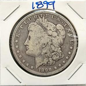 1899-O Morgan Silver Dollar, New Orleans Mint, 90% Silver, Key Date, Circulated w/ Holder