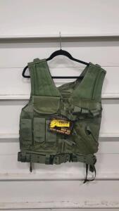 Voodoo Tactical MSP-06 Entry Assault Vest, L/2XL, OD Green, 30-Round Mag Holders, Holster, 20-8112