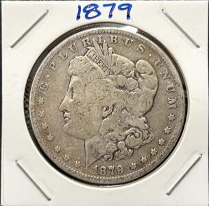 1879 Morgan Silver Dollar, Philadelphia Mint, 90% Silver, George T. Morgan Design