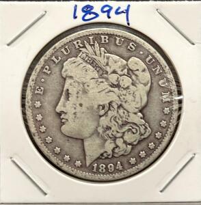 1894-O Morgan Silver Dollar, New Orleans Mint, 90% Silver, Key Date, Circulated Condition