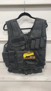 Voodoo Tactical MSP-06 Entry Assault Vest, M/XL (Chest 37"-44"), Black, 3 Rifle Mag Holders, Belt