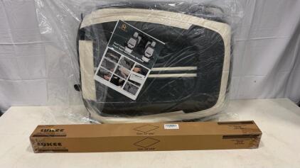 AutoArmor Premium Car Seat Cover Set Rear Seats Black & Beige - Universal Fit, B0DS78LTH3
